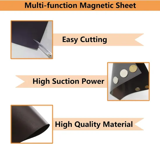 A4 Rubber Magnet with Self-Adhesive Adhesive Backed Magnetic Rubber Sheet Flexible Adhesive Magnet Sheet