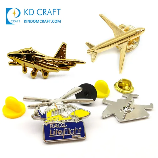 China Manufacturers Bulk Cheap Custom Metal 3D Aircraft Badge Silver Gold Plated Aviator Aviation Airplane Airbus Lapel Pin