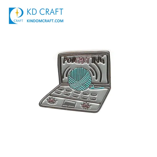 Creative Design Custom Large Fold Computer Lapel Pin Badge Metal Interactive Keyboard Laptop Enamel Pin for Sale