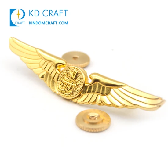 Customized Logo Tinplate Tin Kpop Cartoon Anime Button Pin Custom 3D Enamel Masonic Military Army Scout Pilot Wing Chaplain Security Guard Officer Metal Badge