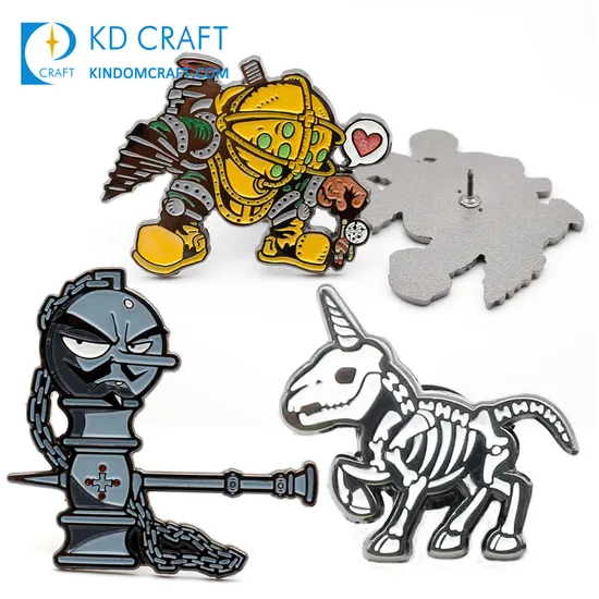 Manufacturer Custom Shaped Metal Hard Enamel Black Nickel Plated Hat Horror Anatomy Gothic Skeleton Lapel Pin Badge