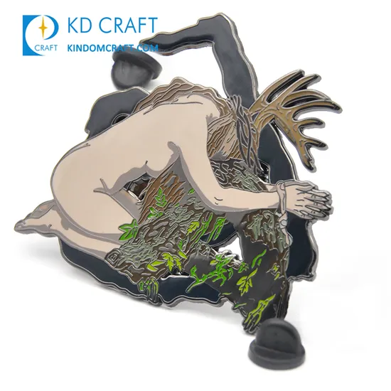 Manufacturer Custom Shaped Metal Hard Enamel Black Nickel Plated Hat Horror Anatomy Gothic Skeleton Lapel Pin Badge