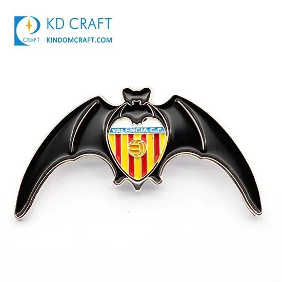 No Minimum Custom Shaped Metal Iron Stamping Soft Enamel Football Club Logo Cute Animal Bat Lapel Pin Badge