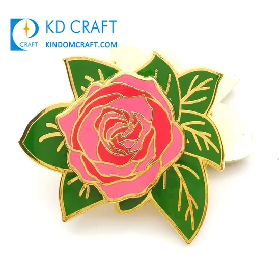 Unique Design Personalized Custom Metal Zinc Alloy Hard Enamel Spin Spinning Sunflower Floral Gold Flower Lapel Pin Badge for Decoration