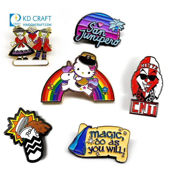 Wholesale Bulk Cheap Customized Metal Soft Hard Enamel Glitter Cute Cartoon Lapel Badge Logo Custom Hat Pin for Sale