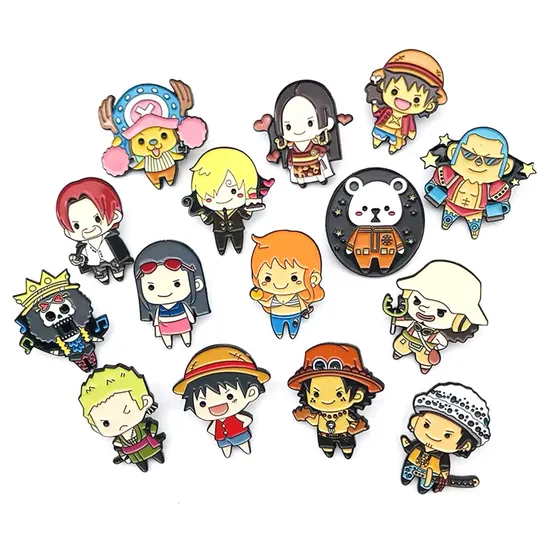 Wholesale Custom Metal Spinning Brooch Lapel Pin Badge in Stock Hot Poke Glitter Soft Hard Enamel Backpack Cute Cartoon Japanese Pokemon Anime Pin Set for Hat