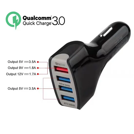 3.0 Quick Charge 4 Ports Fast Charging Car Phone Charger for Samsung Xiaomi iPhone Car Mobile Phone Charger