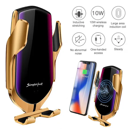 Automatic Clamping Car Wireless Charger for iPhone Xs 11 PRO Samsung Xiaomi Infrared Sensor Car Phone Holder Charger