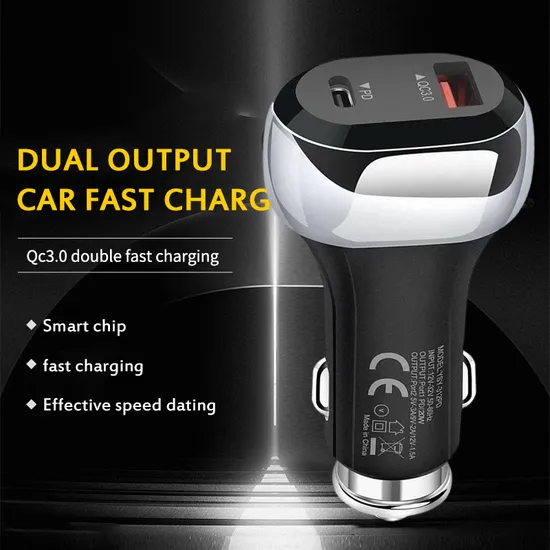 Car Charger Dual USB QC 3.0 Adapter Cigarette Lighter LED Voltmeter for All Types Mobile Phone Charger Smart Dual USB Charging