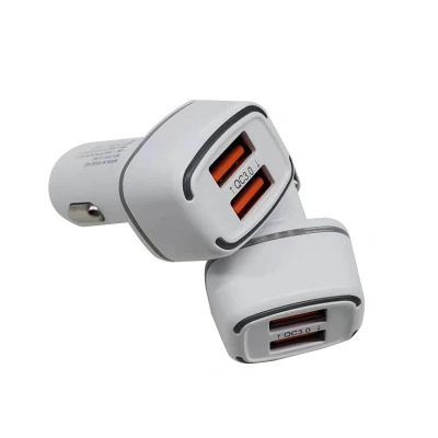 High Quality Qualcomm Dual Port USB 18W QC 3.0 Quick Fast USB Car Charger Adapter