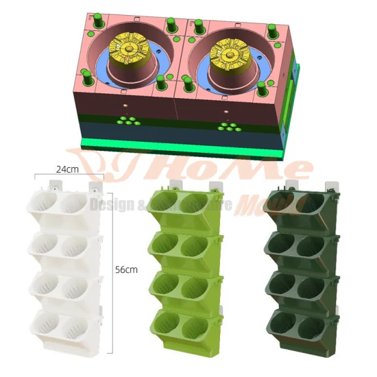 Balcony Wall Hanging Type Three-Dimensional Combination Plastic Flowerpot Mould Plastic Flowerpot Injection Plastic Mould Design