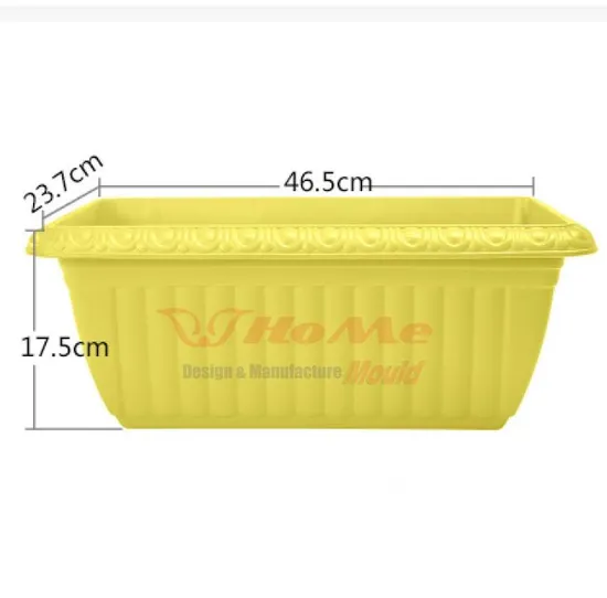 Cheap Plastic Ratten Square Flower Pot Injection Mould PP Rectangle Flower Vase Mold outdoor Flower Pot Mould