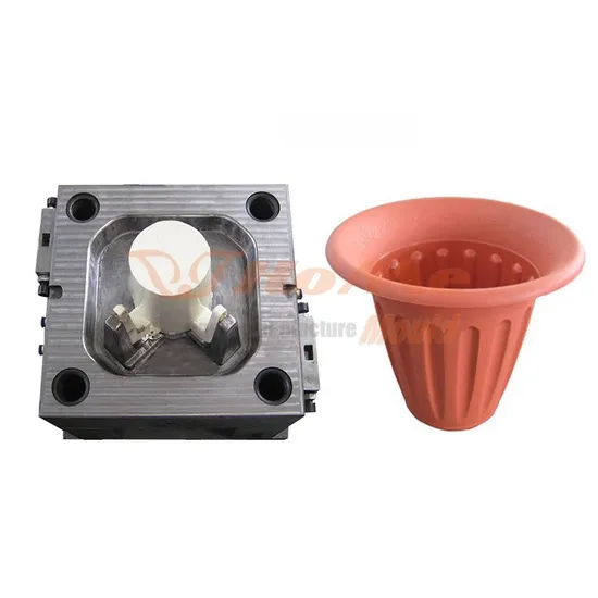 Hot Selling 2 Cavity Plastic Flower Pot Injection Mould in Door High Quality with Low Price