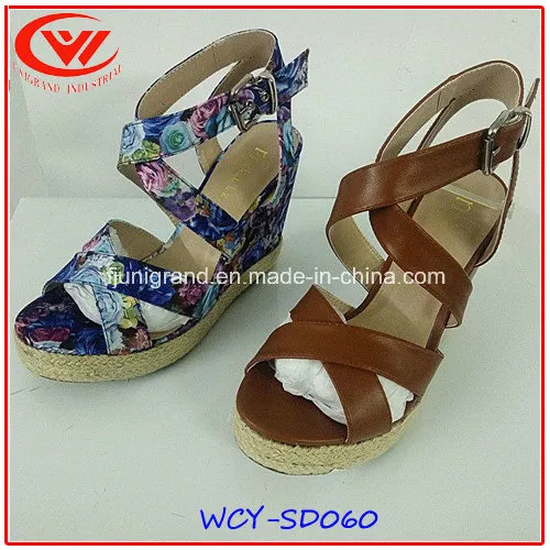 Wedge Heel Cork Sole for Ladies Sandals Women Shoes