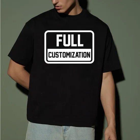 Men′s T-Shirt Printed 100% Cotton Custom Logo Design High Quality Oversized Drop Shoulder Heavyweight T Shirts Blank T-Shirt for Men