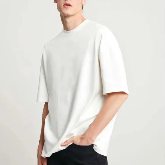 Men′s Tshirts 100% Cotton Custom Logo Design Blank T Shirts High Quality Oversized Tshirts Drop Shoulder T-Shirt for Men