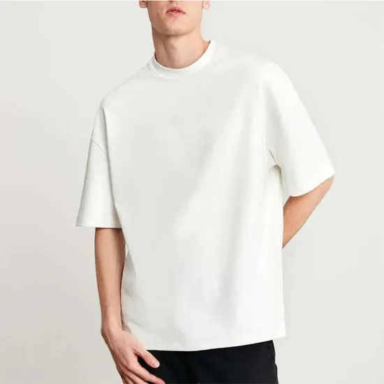 Men′s Tshirts 100% Cotton Custom Logo Design Blank T Shirts High Quality Oversized Tshirts Drop Shoulder T-Shirt for Men