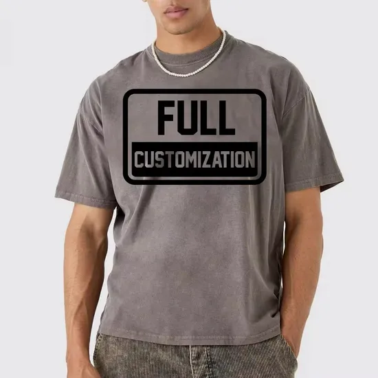 Men′s Tshirts 100% Cotton Heavyweight Oversized Drop Shoulder Custom Logo design Boxy Blank Streetwear T-Shirt for Men