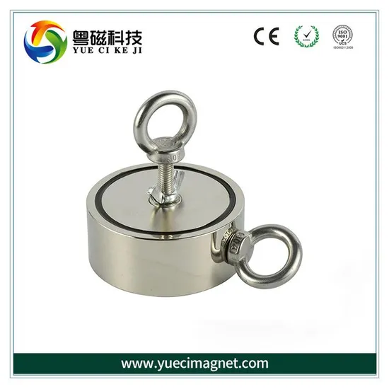 Fishing Neodymium Magnet Super Strong Pull Force Double Sided Pot Magnet Fishing Salvage Magnet with Eyebolt