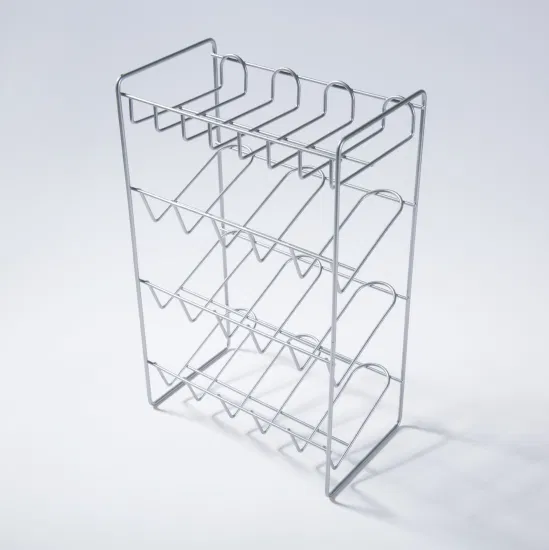 4 Tier Chrome Wire Shelving Unit with Slanted Shelves