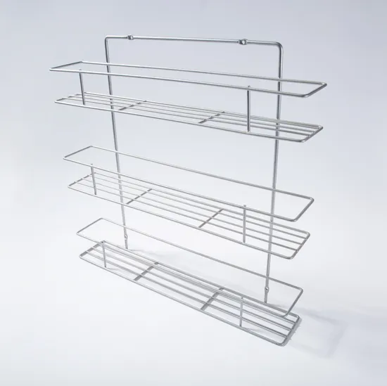 4 Tier Chrome Wire Shelving Unit with Slanted Shelves