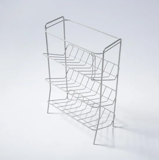 4 Tier Chrome Wire Shelving Unit with Slanted Shelves