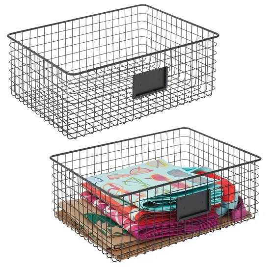 Home Living Room Kitchen Sundry Storage Basket Storage Rack Metal Storage Basket