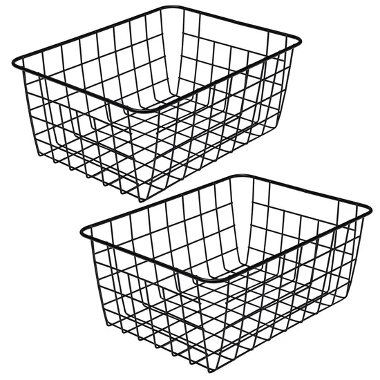 Home Living Room Kitchen Sundry Storage Basket Storage Rack Metal Storage Basket