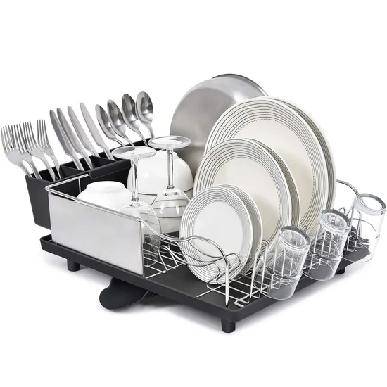 Kitchen Bowl Rack Household Storage Rack Multi-Functional Dish Drain Rack Bowl Chopsticks Storage Box Stainless Steel Storage/Basket Rack Wholesale