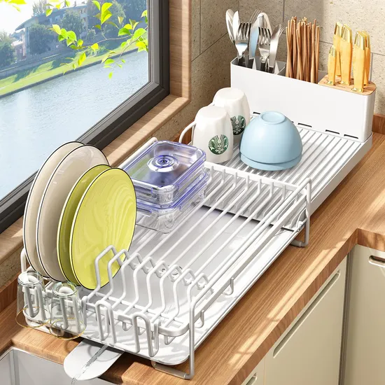 Kitchen Bowl Rack Household Storage Rack Multi-Functional Dish Drain Rack Bowl Chopsticks Storage Box Stainless Steel Storage/Basket Rack Wholesale