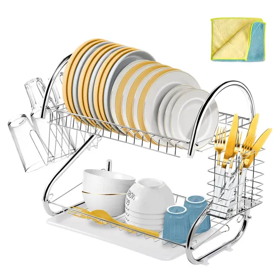 Kitchen Bowl Rack Household Storage Rack Multi-Functional Dish Drain Rack Bowl Chopsticks Storage Box Stainless Steel Storage/Basket Rack Wholesale