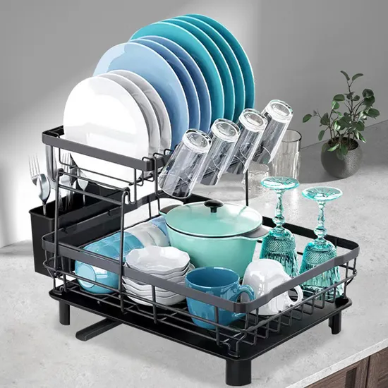 Kitchen Dish Drain Rack Household Countertop Dish Storage Rack Removable Sink Side Dish Storage Basket