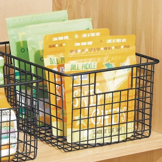 Kitchen & Bathroom Multifunctional Iron Basket Storage Basket