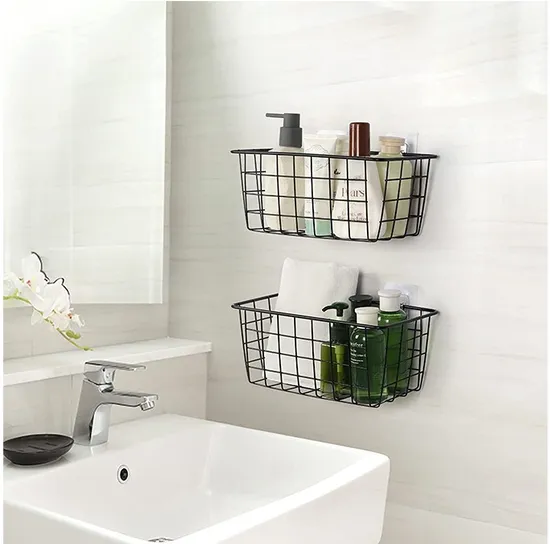 Kitchen & Bathroom Multifunctional Iron Basket Storage Basket