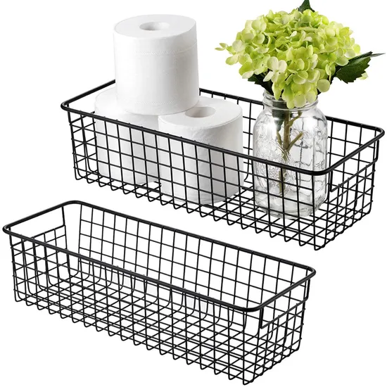 Metal Wire Supermarket Rectangular Wire Basket