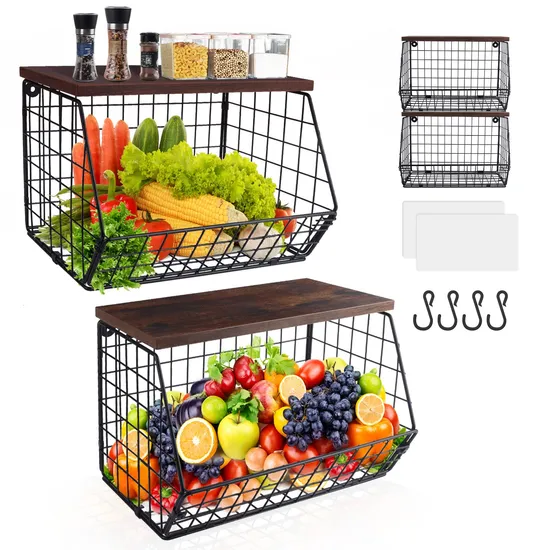 Metal Wire Supermarket Rectangular Wire Basket