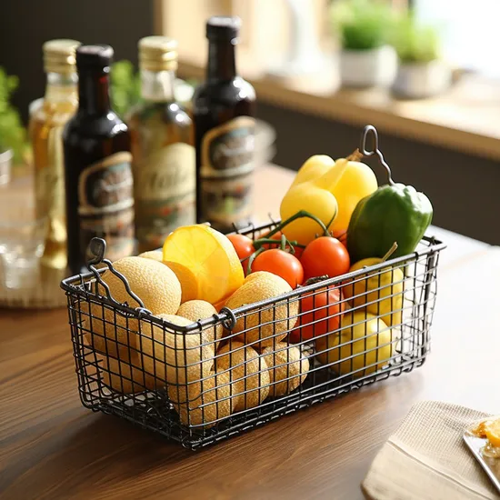 Multipurpose Storage Stainless Steel Metal Baskets Tray Fruit Wire Mesh Baskets