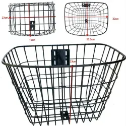 OEM Good Quality Sturdy Bicycle Basket Bike Front Black Spray Wire Basket