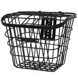 OEM Good Quality Sturdy Bicycle Basket Bike Front Black Spray Wire Basket