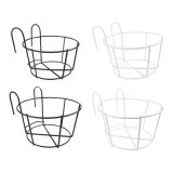 OEM Metal Wired White Coated Balcony Baskets