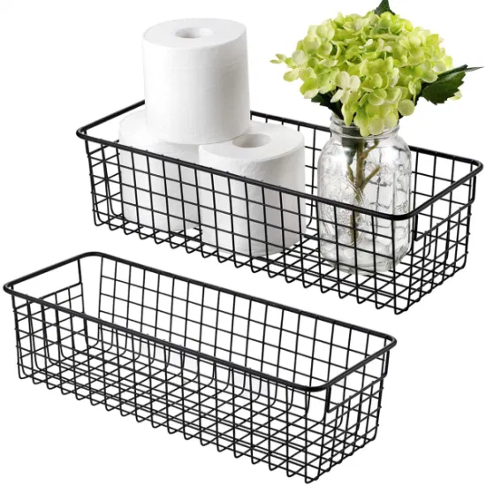 Supermarket Wire Metal Handle Shopping Basket for Grocery Store