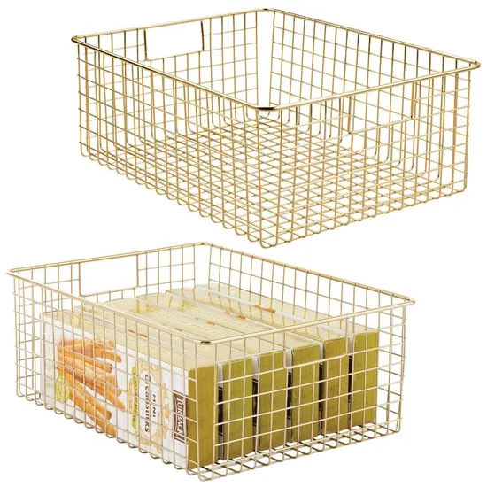 Supermarket Wire Metal Handle Shopping Basket for Grocery Store