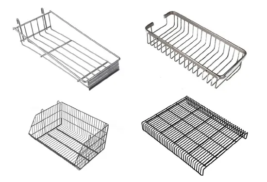 Supermarket Wire Metal Handle Shopping Basket for Grocery Store