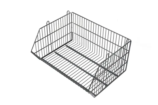 Wall Mounted Metal Trough Shelf Storage Basket Iron Mesh Promotional Basket Supermarket Display Rack Storage Basket