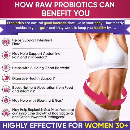 Digestive Support and Gut Health Prebiotic Pills Enzymes Women′s Probiotic Capsules