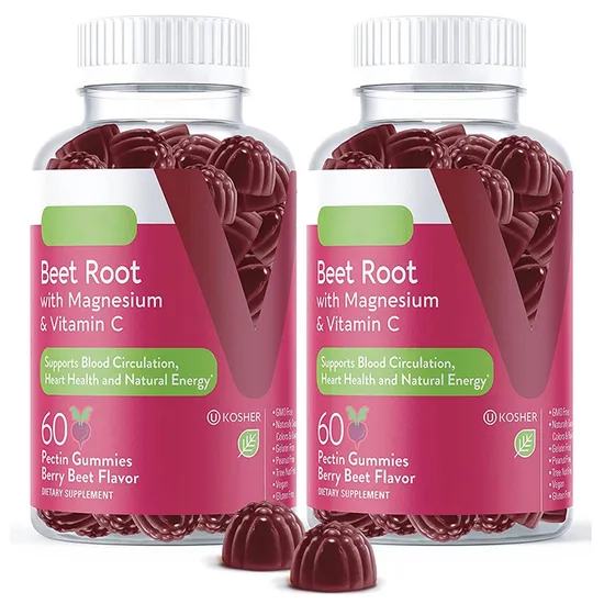 Heart Health Pectin Supplements Boost Energy & Beet Root Gummies with Vitamin C