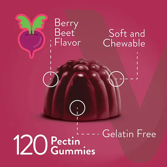 Heart Health Pectin Supplements Boost Energy & Beet Root Gummies with Vitamin C