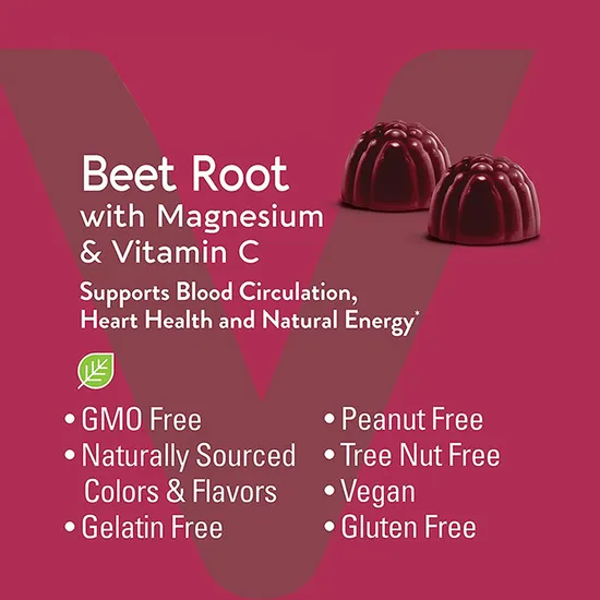 Heart Health Pectin Supplements Boost Energy & Beet Root Gummies with Vitamin C