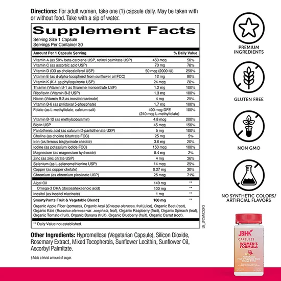 Immune Support Supplement Organic Hard Omega 3 Women′s Multivitamin Capsules with Mineral