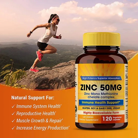 Immune Support and Cell Growth Supplement Antioxidant Protection Vitamin C Zinc Capsules